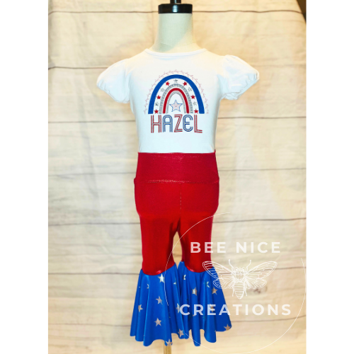 Red, White, Blue baby bell bottom (OUTFIT)