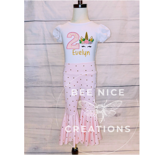 Unicorn baby bell bottom (OUTFIT)